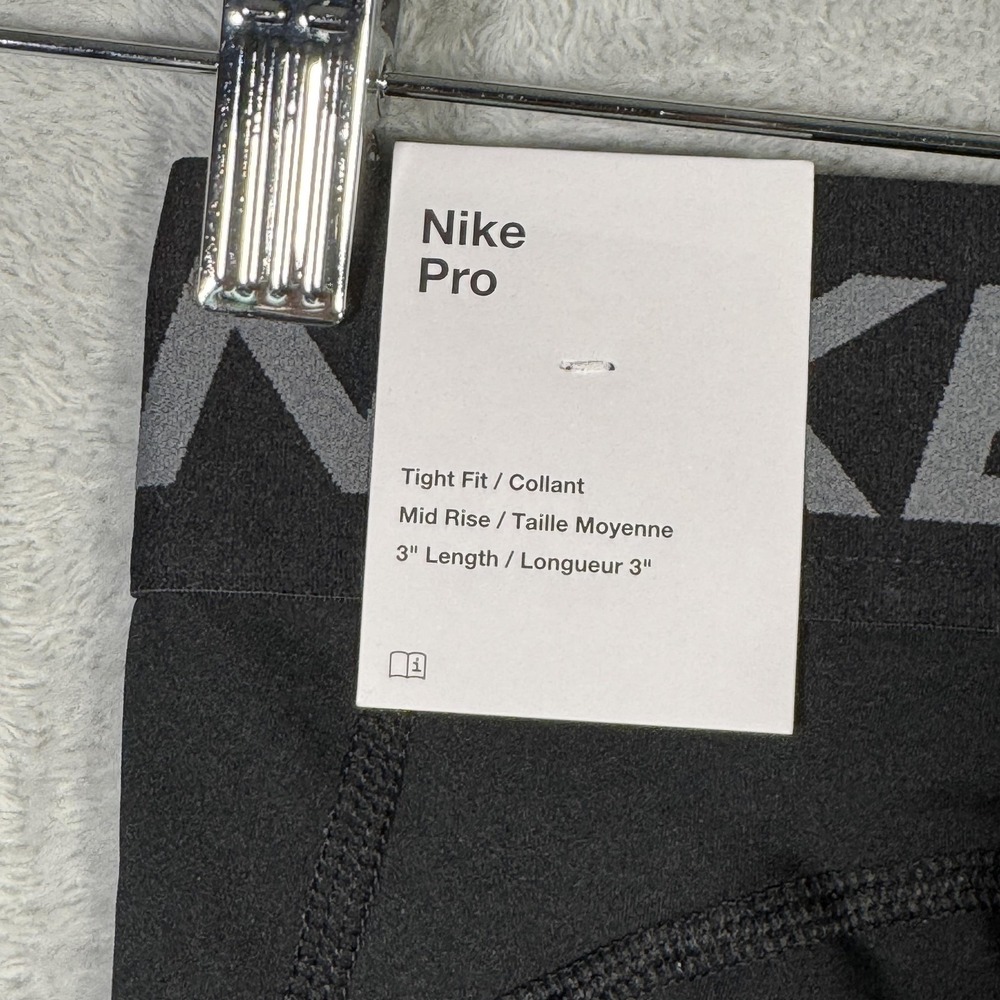 Nike Pro Shorts Womens XXS Black Dri-FIT 3" Mid Rise Gym Pro 365 CZ9857-014 - Picture 6 of 10